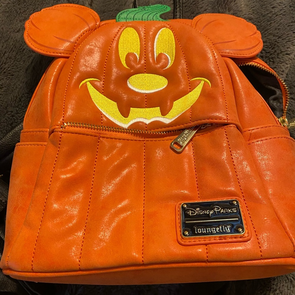 Loungfly Disney Mickey Mouse Pumpkin Mini Backpack - Lightly used